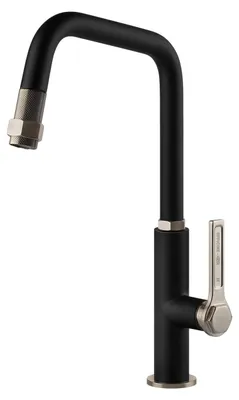 Immagine prodotto di Gessi 60053, miscelatore, nero, acciaio inossidabile, maniglie a leva, immagine singola, 3/8", 360°