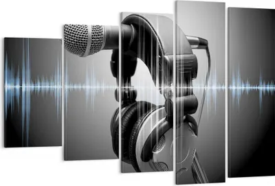 Produktbild von Bild auf Leinwand - Leinwandbild - Audio Mikrofon Musik Studio - 150x100cm - Wand Bild - Wanddeko - Leinwanddruck - Bilder - Kunstdruck - Wanddekoration - Leinwand bilder - Wandkunst - EG150x100-2549