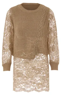 Immagine prodotto di LYNNEA maglione da donna in maglia - Beige, XS/S