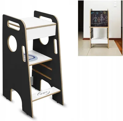 Produktbild von Skyline Steh und Lernturm Baby ab 1 Jahr Montessori Learning Tower Tritthocker Kinder Kitchen Helper Kinderhochstühle Tafel