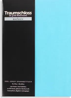Produktbild von Traumschloss Exclusiv Edel-Jersey Spannbettlaken 90-100 x 200 cm türkis 150g/m², 100% gekämmte Mako Baumwolle