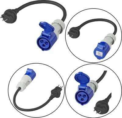 Produktbild von Camping Adapter CEE 40cm Schuko Kupplung Stecker 2,5 mm Kabel IP44 10A 230V VDE