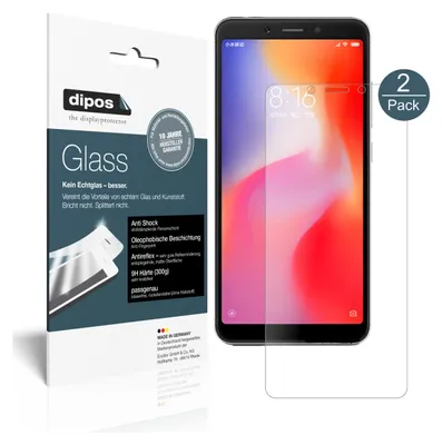 Produktbild von 2x Schutzfolie für Xiaomi Redmi 6 matt - Anti-Shock 9H Folie dipos Glass