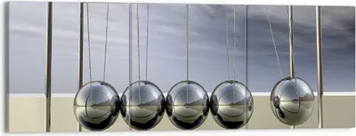 Produktbild von Bild auf Leinwand - Leinwandbild - Chrom Kugeln Wissenschaft - 150x50cm - Wand Bild - Wanddeko - Leinwanddruck - Bilder - Kunstdruck - Wanddekoration - Leinwand bilder - Wandkunst - CA150x50-0252