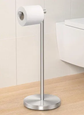 Zdjęcie produktu dla Nowoczesny uchwyt na papier toaletowy do łazienki – styl nowoczesny – nakładka ze szczotkowanej stali – BPH283S1-2