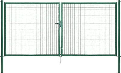 Produktbild von Alberts Wellengitter-Doppeltor | verschiedene Breiten und Höhen | verzinkt grün | Pfosten 60 mm | Höhe 150 cm | Breite 300 cm