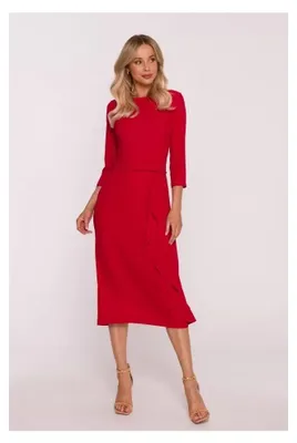 Zdjęcie produktu dla BeWear Sukienka damska midi Quf S425 czerwona XL