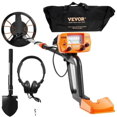 Immagine prodotto di Kit metal detector VEVOR per adulti Rilevatore professionale multifunzionale con 2 modalità Metal detector impermeabile Bobina da 20,3 cm per una maggiore profondità, con pala e borsa per il trasporto