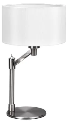 Produktbild von Tischleuchte Silber Lampenschirm Stoff Weiß