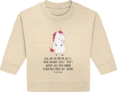 Produktbild von Mr. & Mrs. Panda Organic Baby Pullover Einhorn Wut 24. - 36. Monat - Natural Raw - Geschenk, Unicorn, Bullover, Lustig, Dumme Fragen, Arbeit