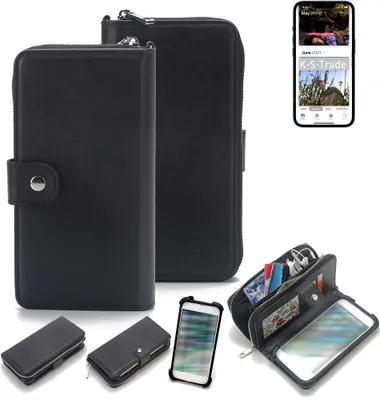 Produktbild von K-S-Trade 2in1 Handyhülle Schutzhülle kompatibel mit Apple iPhone 13 Pro & Portemonnee Cover Handy Hülle Case Etui Geldbörse Wallet Bookstyle