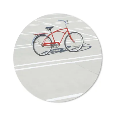 Produktbild von MuchoWow® Mauspad Mousepad Fahrrad - Rot - Weiß 20x20 cm - Mousepads - Maus Mat - Pad - Mausunterlage - Schreibtischmatte
