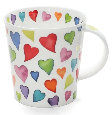 Bone China Becher Herzdesign Rauchquarz 480 ml