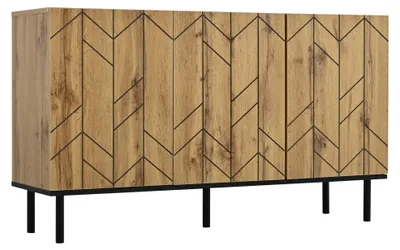 Obrázek produktu pro Báňkový bufet s dřevěným designem, s třemi dvířky, rozměry 120x35x70 cm