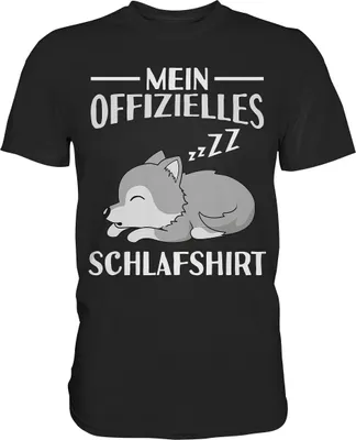 Produktbild von Offizielles Schlafshirt Nachthemd Schlafanzug Pyjama Wolf T-Shirt – Black / 5XL