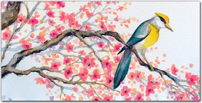 Produktbild von Coloray - Bild aus Glas - Glasbilder - 100 x 50 cm - Glasblock mit Bild Gehärtetes Glas Wohnzimmer Dekoration Wanddekoration Küche - Baum Tier Vogel