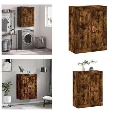 Immagine prodotto di vidaXL Armadio a muro in rovere fumé 69,5x34x90 cm Materiale a base di legno - Armadio a muro - Armadio a muro - Armadio - Armadio a muro
