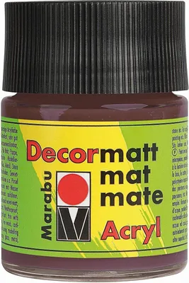 Produktbild von Marabu Acrylfarbe "Decormatt" dunkelbraun 50 ml im Glas