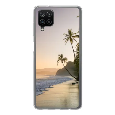 Produktbild von MuchoWow® Handyhülle Schutzhülle Hülle für Samsung Galaxy A12 Strand - Sonnenuntergang - Tropisch Silikon Softcase Handy Hülle - Bild