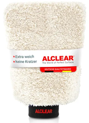 Zdjęcie produktu dla ALCLEAR 950013WH, rękawica do mycia samochodu z mikrofibry, 27x17 cm, biała, nie rysuje powierzchni