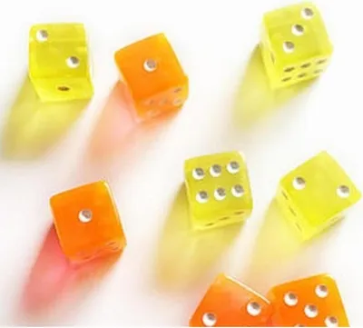 Produktbild von Tumblin-Dice Ersatzwürfel 8er Set gelb & orange