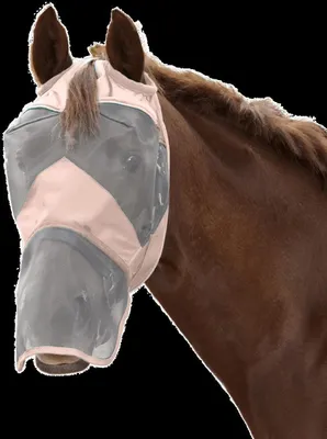 Produktbild von Waldhausen Fliegenmaske Premium ohne Ohren- mit Nasenschutz Hellrosa Pony