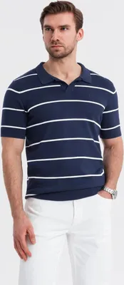 Immagine prodotto di Ombre Clothing T-shirt da uomo con colletto Ulima navy white XL