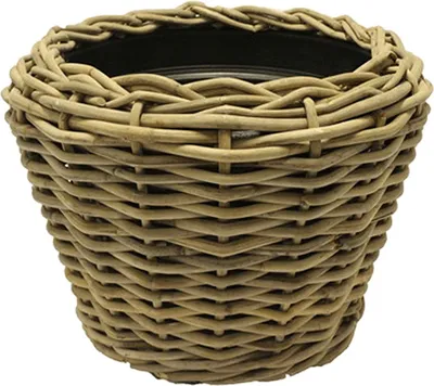 Produktbild von VAN DER LEEDEN DRYPOT® Rattan Pflanzkübel Grau Ø 57 cm - Sylter Körbe