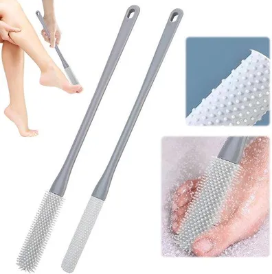 Produktbild von Duscheborstel mit langer Stange für Fußreinigung, lange Stahlborstel, Fußreinigungshilfe
