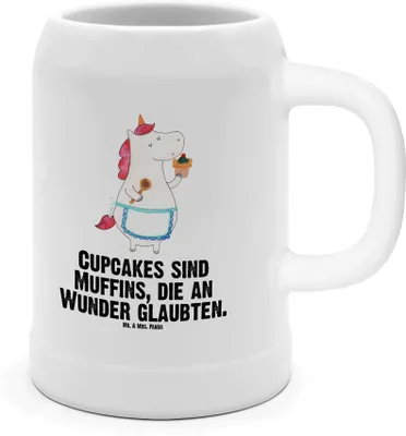 Produktbild von Mr. & Mrs. Panda Seidel Einhorn Küche - Weiß - Geschenk, Bierbecher, Kuchen, Steinkrug, Torte, Krug, Bier Humpen, Keramikkrug, Muffin, Deko, Backen, Unicorn, Motivation