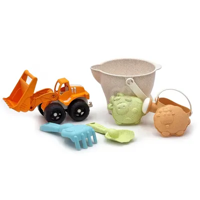 Produktbild von WOOPIE GREEN Sand Set im Eimer 7 El. BIODEGRADOUS ORGANISCHES MATERIAL