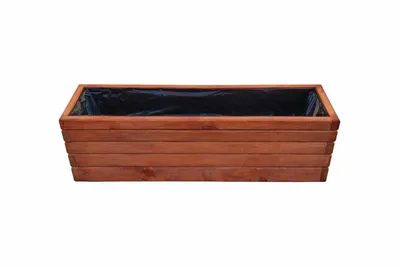 Immagine prodotto di Fioriera in legno da 80 cm – Fioriera per balcone e terrazza, vaso resistente alle intemperie, aiuola rialzata per erbe aromatiche da giardino (D3 Noce)