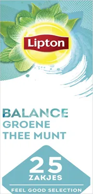 Produktbild von Lipton Feel Good Selection Grüner Tee Minze 25 x 1,6 Gramm