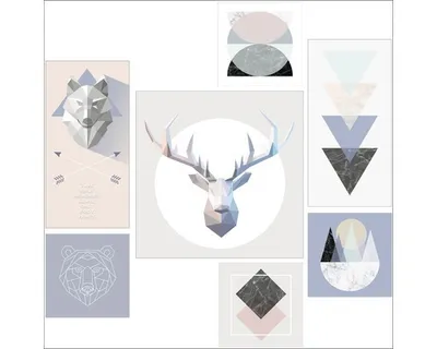 Produktbild von Leinwandbild Geometrical Forms 7er-Set 88x88 cm