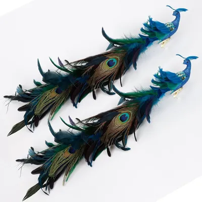 Obrázek produktu pro 2-Pack Simulované páv dekorace Modrý páv Vánoční dekorace Simulace ptáků Ornament Bird Christmas Clip Peacock Clip Ornament pro vánoční stromek