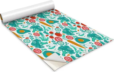 Obrázek produktu pro Samolepicí fólie na nábytek - dekorační fólie - stolní nábytek - lze stříhat na míru - kreslená zelenina a ovoce - 100 x 50 cm