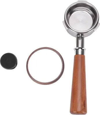 Image de Porte-filtre à café, adapté à Petrus, 58 mm, universel, sans fond, 3 oreilles, avec panier-filtre double tasse