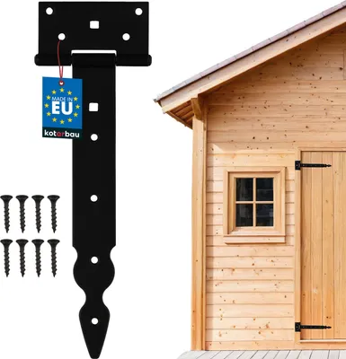 Zdjęcie produktu dla KOTARBAU® Zawias Altanowy Do Drzwi Okiennic Furtek Altan Mebli Stalowy Czarny 240 MM Zestaw 2 SZT
