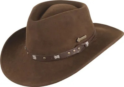 Scippis Emerald Outdoor-Cowboyhut 100% Wolle mit Lederband in braun