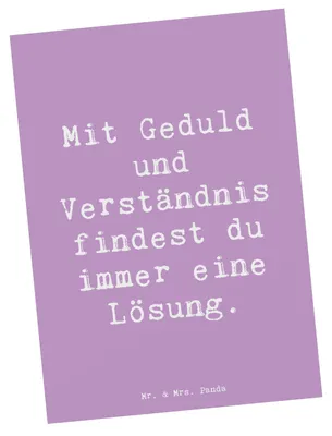 Produktbild von Mr. & Mrs. Panda Grußkarte Spruch Konflikte friedlich lösen - Lavendeltraum - Geschenk, Zuversicht, Postkarten, Ansichtskarten, Trost, positive Energie, Fotokarte, Stärke