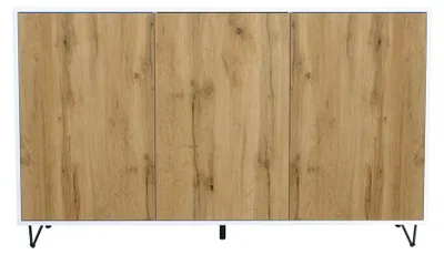 Produktbild von InnoFurn Sideboard Elisa, 3 Türen, Push-to-Open, Weiß matt/Eiche Evoke, 152,5 x 90,5 x 37 cm