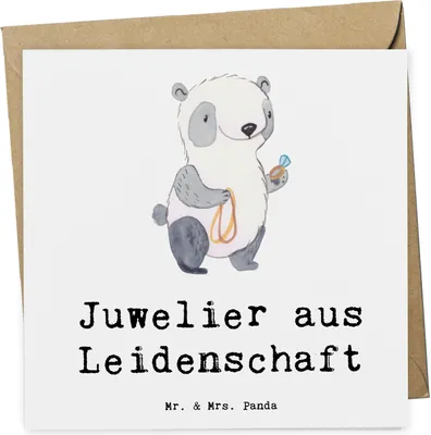 Produktbild von Mr. & Mrs. Panda Glückwunschkarte Juwelier Leidenschaft - Weiß - Geschenk, Lustig, Spruch, faltkarte, Schmuckgeschäft, doppelkarte, Klappkarte, anlasskarte, Grußkarte