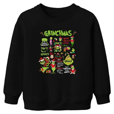 Produktbild von Grinchmas Grinch Squad Don't Be a Grinch Merry Kinder Sweatshirt Pullover, Schwarz, 140