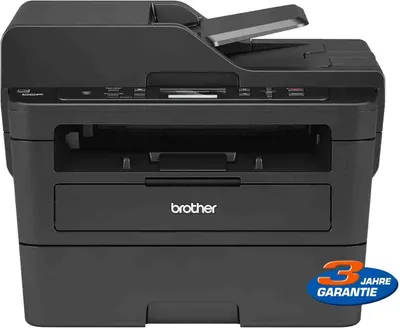 Produktbild von OUTLET Brother DCPL2550DN - Monochromer Laser-Multifunktionsdrucker mit kabelgebundenem Netzwerk, automatischem Duplexdruck und ADF de 50 Blatt (34 Seiten pro Minute, USB 2.0, de 600 MHz Prozessor, de 128 MB Speicher) Grau