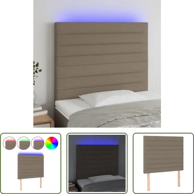 Immagine prodotto di The Living Store Testiera LED taupe 90x5x118/128 cm in tessuto