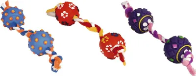 Produktbild von Beeztees Spielschnur mit Vinylbällen - Hundespielzeug - Farblich