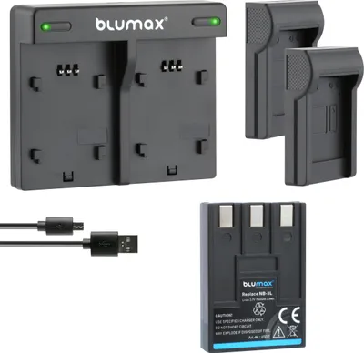 Produktbild von 1x Akku + Lader für Canon NB-3LH NB-3L IXUS, IXY PowerShot 750 mAh (3,7V)
