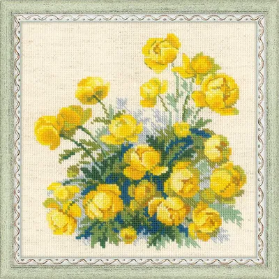 Zählstickerei-Set Globe Blume 19,7 x 19,7 cm