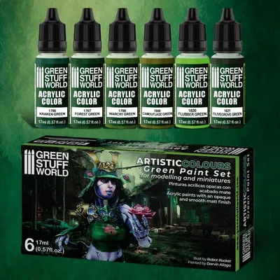 Produktbild von Green Stuff World GSW10115 - Paint Set - Green  - Neu