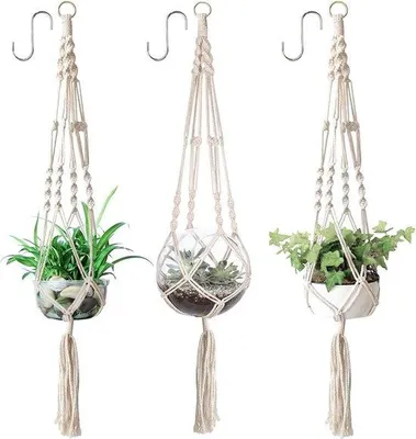 Produktbild von Macramé Blumenhänger aus Baumwolle für Innen und Außen
